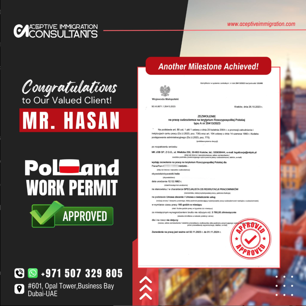 Hasan Poland work permit